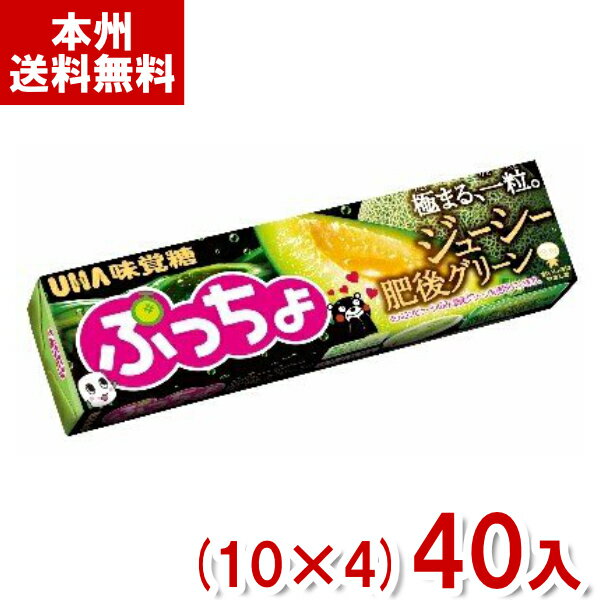 味覚糖 10粒 ぷっちょスティック ジューシー肥後グリーン (10×4)40入 (メロン ぷっちょ お菓子) (Y60) (本州送料無料)