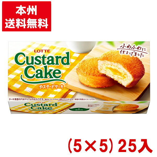 ロッテ カスタードケーキ 6個 (5×5)25箱入 (ケース販売)(Y12)(本州送料無料)