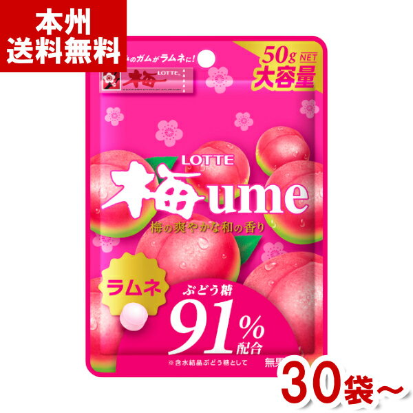 ロッテ 50g 梅ラムネ (ラムネ チャック付き ぶどう糖 お菓子 おやつ まとめ買い) (本州送料無料)の商品画像