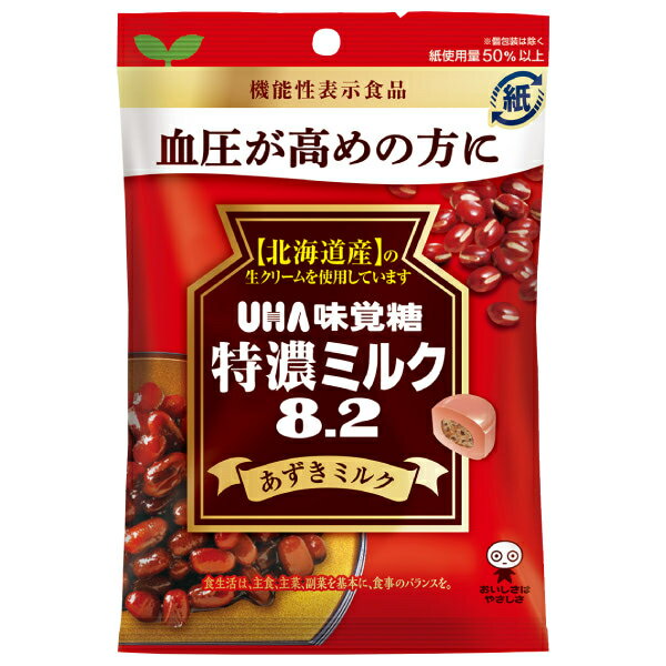 味覚糖 機能性表示食品 特濃ミルク8.2 あずきミルク 93g×6入