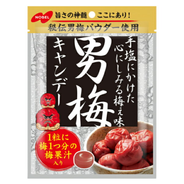 ノーベル 男梅 キャンデー 80g×6入 (熱中症対策 塩分補給 うめ 男梅 キャンディ お菓子 おやつ まとめ買い)