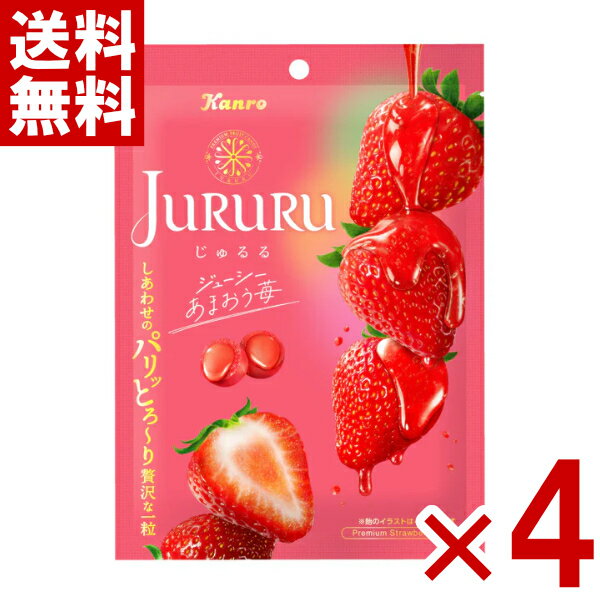 カンロ じゅるる あまおう苺 60g×4袋入 (最短当日出荷) (ポイント消化) (CP) (賞味期限2026.5月末) (レ) (メール便全国送料無料)*のサムネイル