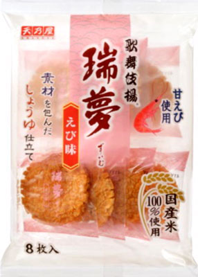 （特売！）天乃屋　歌舞伎揚　瑞夢えび味　12入