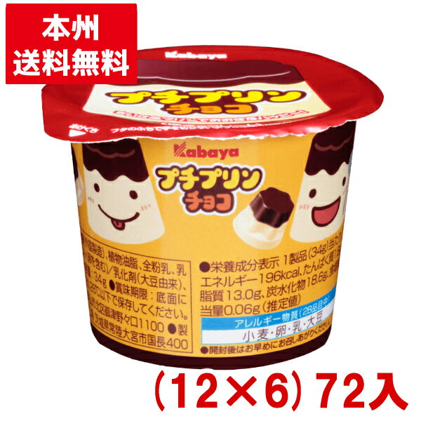 カバヤ プチプリンチョコ (12×6)72入 (チョコレート バレンタイン お菓子 おやつ 景品 まとめ買い) (本州送料無料)