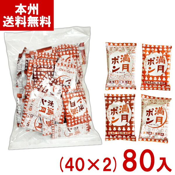 松岡製菓 1枚 うさぎ小判 (40×2)80入 (満月ポン せんべい 懐かしい お菓子 おやつ 景品 まとめ買い) (Y80) (本州送料無料)