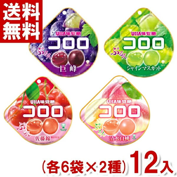 味覚糖 コロロ (各種6袋×2種)12入 (グミ アソート お菓子 おやつ) (ポイント消化) (np-3) (2つ選んでメール便全国送料無料)のサムネイル