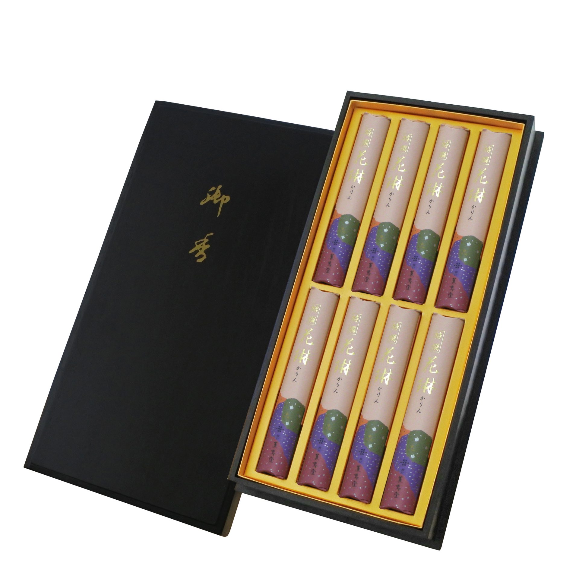 進物用線香 特選花琳 短寸8束入 桐塗箱 白檀 高級 贈答用線香