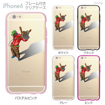 iPhone6s iPhone6 ケース バンパー カバー スマホケース クリアケース ハードケース ジアン jiang 着せ替え イラスト かわいい Clear Arts ラッパーヒップホップ 01-ip6-f0189