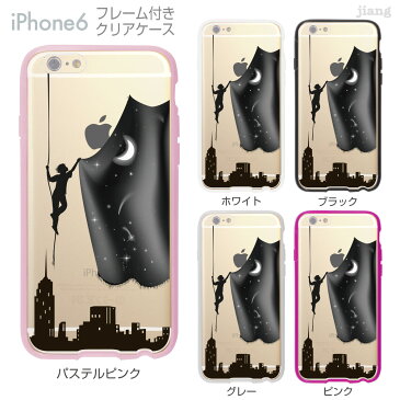 iPhone6s iPhone6 ケース バンパー カバー スマホケース クリアケース ハードケース ジアン jiang 着せ替え イラスト かわいい Clear Arts 夜空にアップル 01-ip6-f0266