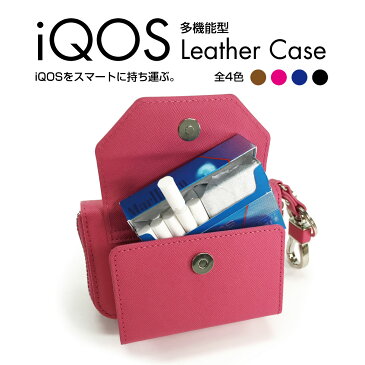 アイコスケース iQOS アイコス 専用 ケース カバー 合皮 レザー ケース ストラップ付 クリーナー ヒートスティック 収納 iCOSケース アイコスカバー iCOSカバー シンプル おしゃれ 革 人気 便利 電子たばこ iq-ds100