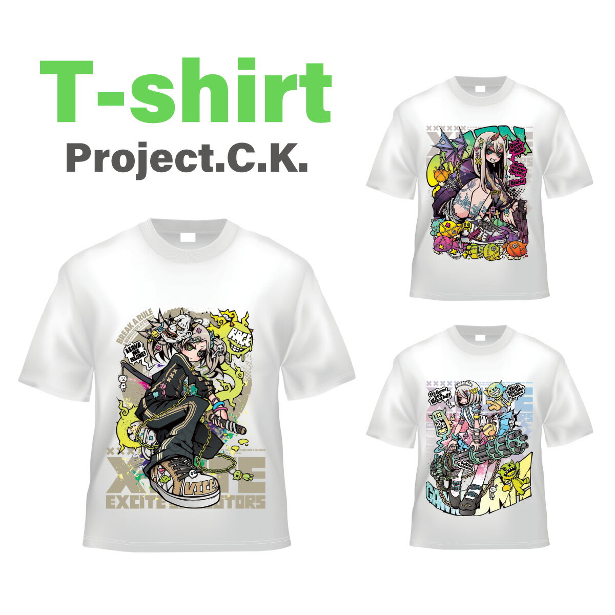 Tシャツ メンズ レディース ブランド Project.C.K プロジェクトシーケー キャラクター　pck-tshirt01
