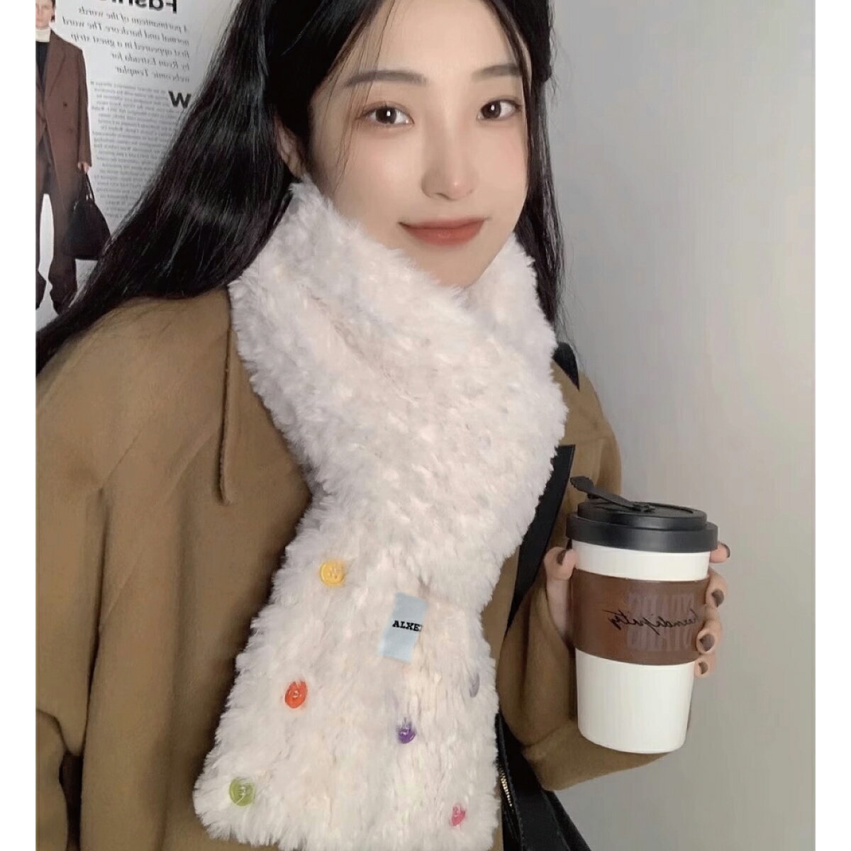マフラー レディース かわいい ストール もこもこ あったかい おしゃれ mof-muffler