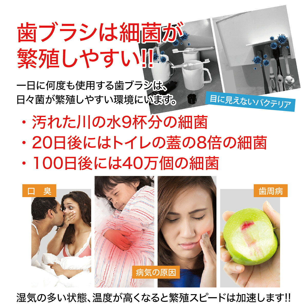 【最大半額セール開催♪ポイント5倍&最大700円offクーポン配布】 歯ブラシ 除菌器 UV 除菌 紫外線 充電式 歯ブラシスタンド 壁掛け用 歯ブラシホルダー ケース 歯ブラシ除菌機 髭剃り uv-toothbrush