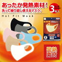 秋冬 マスク 3枚入 冬 ホット ヒート あったか 暖かい 発熱素材 洗える フィットマスク hot-mask