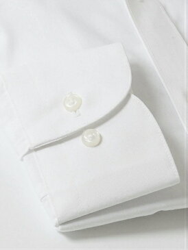 タカキュー 長袖 ワイシャツ 形態安定 スリムフィット レギュラーカラー シロ ムジ ブロード ビジネス メンズシャツ