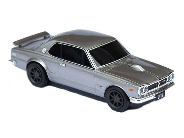 CLICK CAR MAUSEクリックカーマウスPREMIUM LINE Classic・無線電池式/日産ニッサン スカイライン Nissan Skyline GT-R(通称ハコスカ)シルバー660639 ミニカー 車型マウス ワイヤレス メーカー公認カーマウス 車 かわいい pc パソコン周辺機器 デザイン おしゃれ リアル