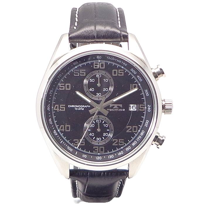腕時計 メンズ ウォッチ テクノス TECHNOS T2442-SB クロノグラフ CHRONOGRAPH 本革 ベルト 送料無料 日本製ムーブ クォーツ 10気圧防水 日付カレンダー ストップウォッチ 日本製ムーブ 機械 使用 スイスブランド