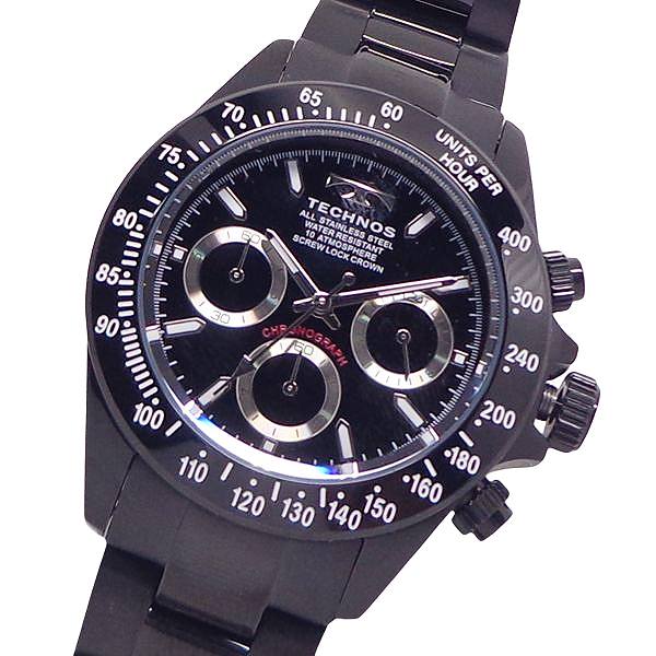 テクノス 腕時計（メンズ） 腕時計 メンズ ウォッチ テクノス TECHNOS T4685-BB クロノグラフ CHRONOGRAPH ステンレス ベルト 送料無料 日本製ムーブ クォーツ 10気圧防水 24時間計 ストップウォッチ SEIKO社製ムーブ 機械 使用 スイス