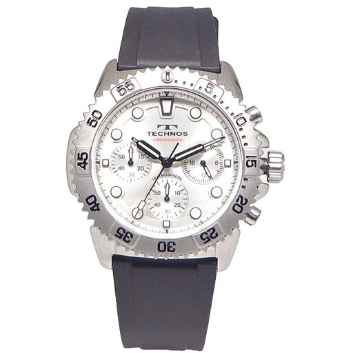 腕時計 メンズ ウォッチ テクノス TECHNOS T9B90-SS クロノグラフ CHRONOGRAPH ラバー ベルト 送料無料 日本製ムーブ クォーツ 24時間計 ストップウォッチ SEIKO社製ムーブ 機械 使用 スイス