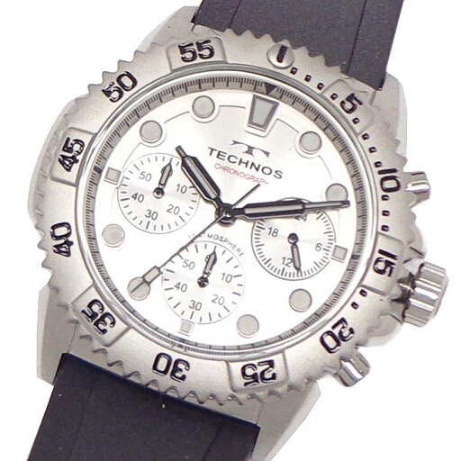 腕時計 メンズ ウォッチ テクノス TECHNOS T9B90-SS クロノグラフ CHRONOGRAPH ラバー ベルト 送料無料 日本製ムーブ クォーツ 24時間計 ストップウォッチ SEIKO社製ムーブ 機械 使用 スイス