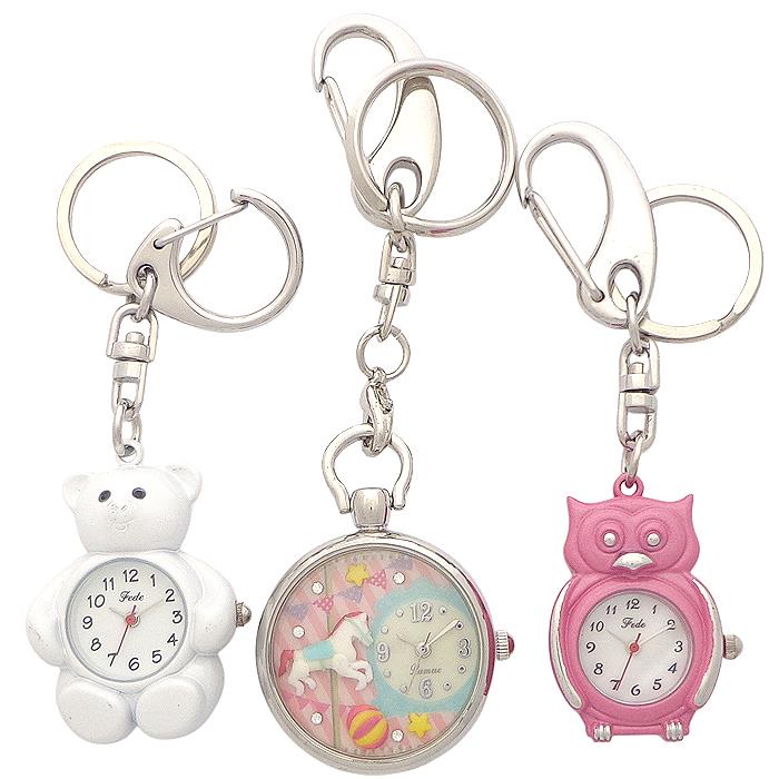 アニマル どうぶつ 携帯時計 懐中時計 AMW キーホルダー時計 動物 白くま 白馬 ふくろう キーチェーン時計 ハングウォッチ バッグチャーム 携帯 レディース時計 サンフレイム J-AXIS
