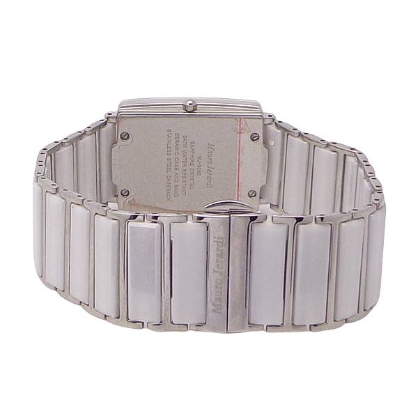 腕時計 メンズ セラミックベルト MauroJerardi MJ3080-3 マウロジェラルディ セラミック サファイアガラス メンズ腕時計 角型 薄型 軽量 ホワイト