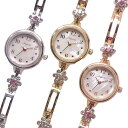 腕時計 レディース フラワーポイント ブレス ウォッチ N00424S-4 お花 フラワー 花形 ラインストーン ブレスレット 上品 清楚 華やか ウォッチ
