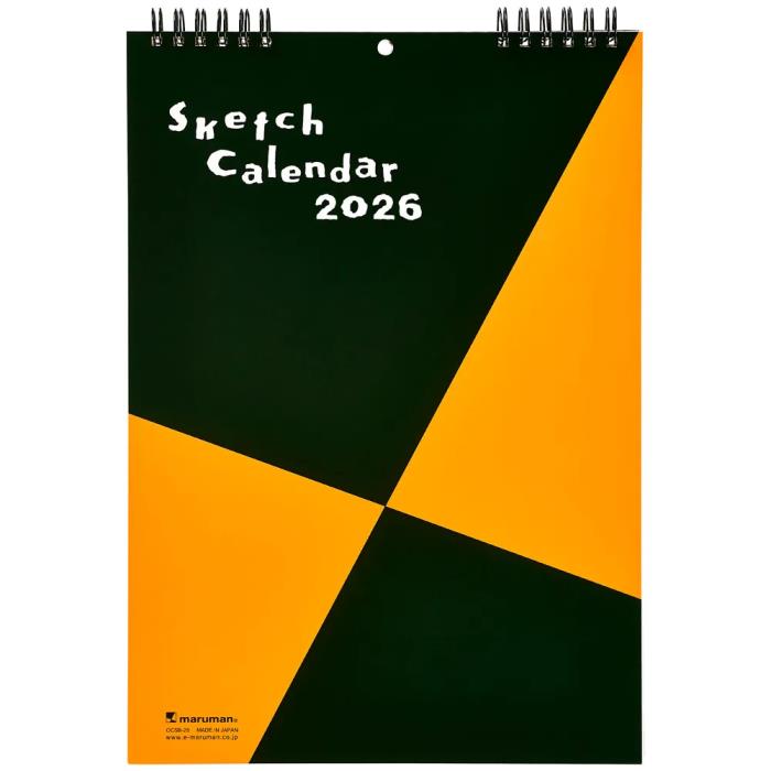 マルマン カレンダー 2026年 令和8年 1月始まり 図案お絵描きカレンダー A4 OCSB-25 壁掛け イラスト オリジナルカレンダー スケッチブック 文...