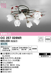 オーデリック OC257026NR LEDシャンデリア 6畳用 R15高演色 クラス2 昼白色 非調光 照明器具 天井照明 リビング向け 【〜6畳】