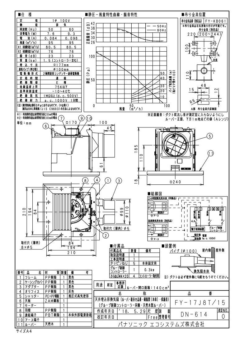 EWG-45DTA2三菱電機 産業用有圧換気扇低騒音形 3相200-220V 羽根径45cm工場・作業場・倉庫用 【排気専用】