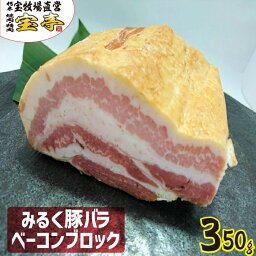 宝牧場 みるく豚 ベーコン 350g 　国産　ブロック 厚切り 焼肉 パスタ バラ肉 朝食 カルボナーラ ポトフ 宝亭 BBQ アウトドア 通販 お取り寄せ 送料無料