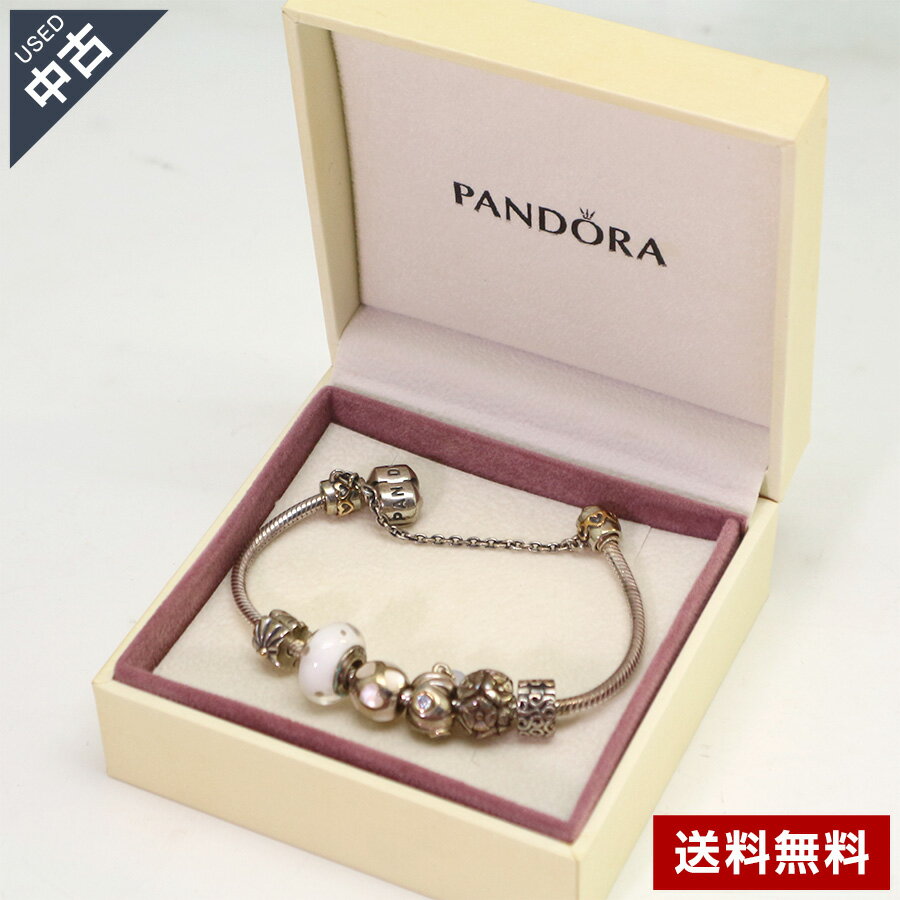 【中古】PANDRA パンドラ SV 925 チャームブレスレット 箱付き レディース シルバー◆252f15