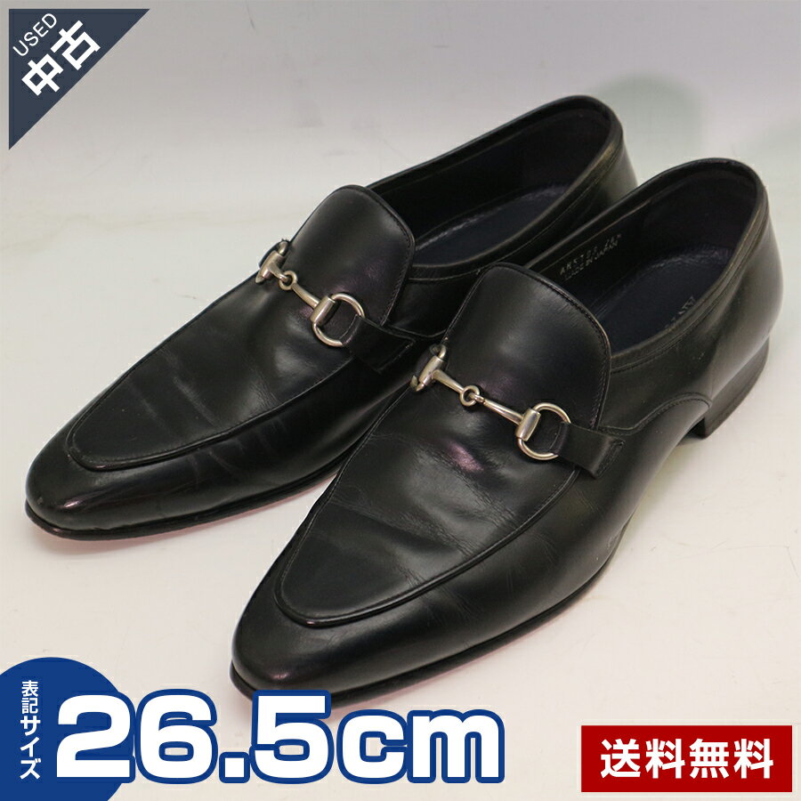 【中古】古着 ANTONIO RUFO 26.5cm ビット付ローファー 日本製 ブラック ビジネスシューズ アントニオルフォ◆258f10
