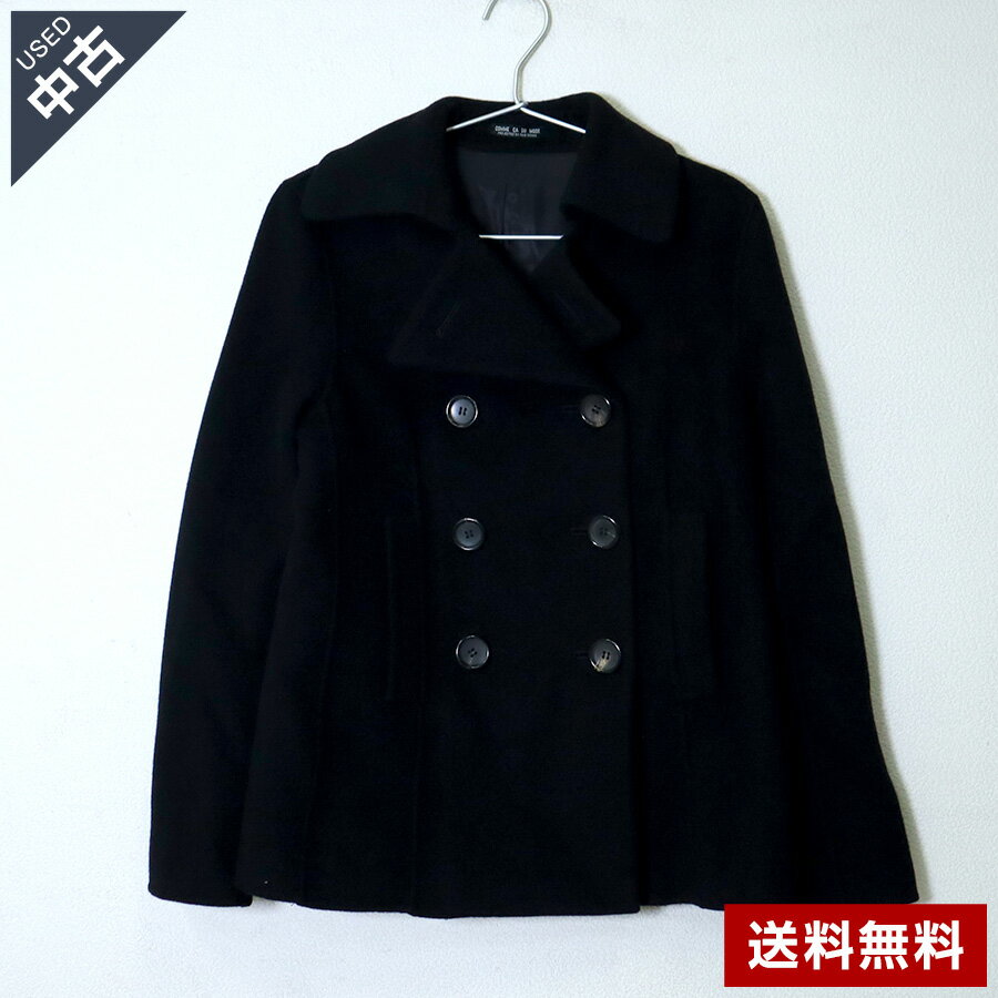 乐天商城 - 【中古】古着 コムサデモード カシミヤ/ウール ピーコート ブラック COMME CA DU MODE◆287h03