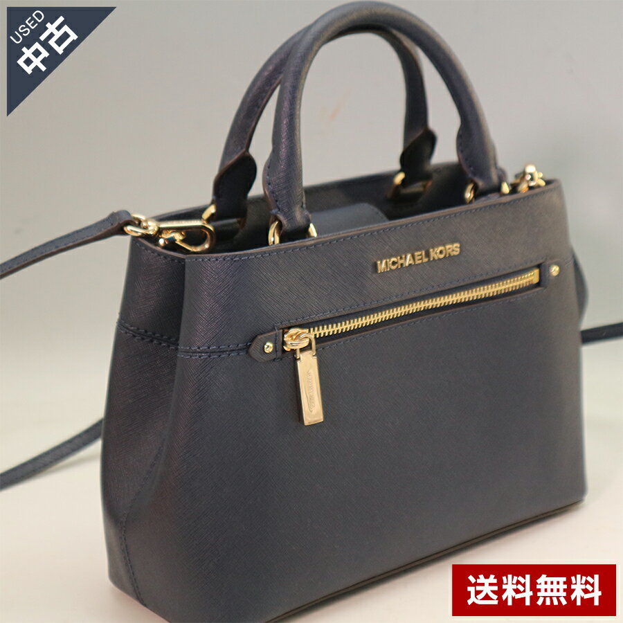 乐天商城 - 【中古】美品 Michael Kors マイケル・コース ハイリー エクストラスモール サッチェル　2WAY ショルダーバッグ ネイビー◆331f10