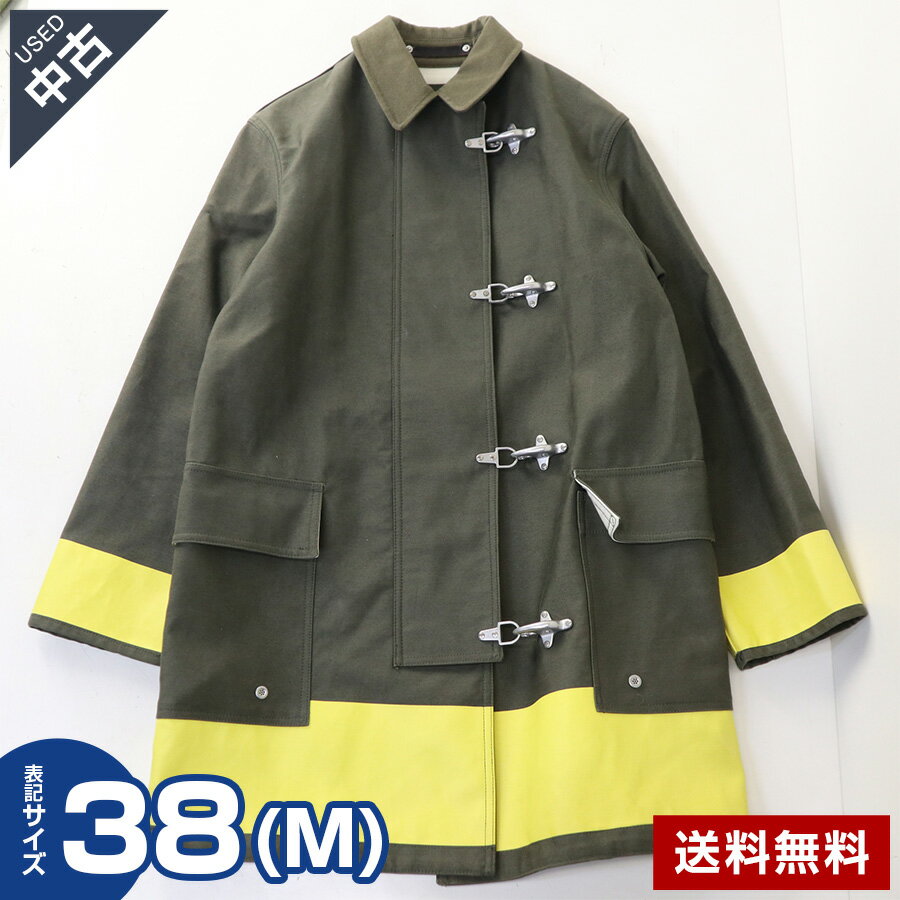 【中古】 古着 美品 BEAUTY YOUTH ユナイテッドアローズ ファイアーマンコート サイズ38(M) メンズ カーキ色★383v25