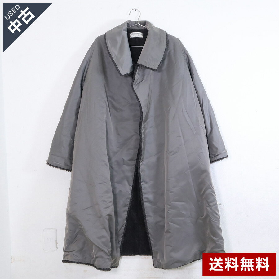 乐天商城 - 【中古】 ローブドシャンブル コムデギャルソン 裏ボア コート グレー レディース robe de chambre COMME des GARCONS 希少 アーカイブ アウター 暖かい 暖か 冬物 古着 大人かわいい おしゃれ シック ◆386h22