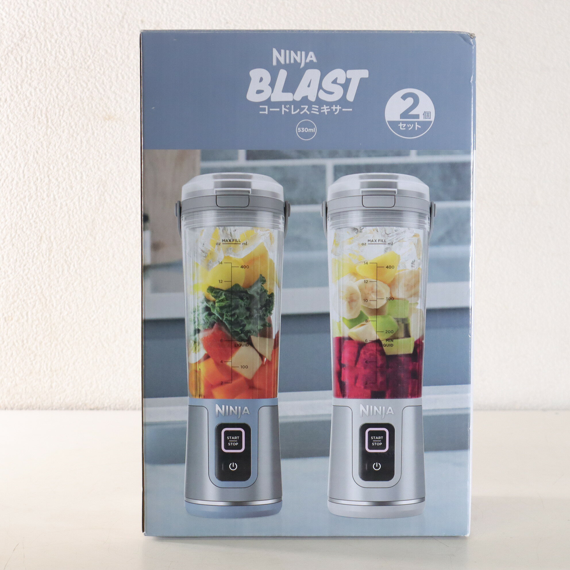 【アウトレット】NINJA ニンジャ コードレスミキサー ブラスト BC155J 2本セット 470ml USB充電式 ポータブルブレンダー そのまま飲める プロテイン対応 スムージー ジューサー 氷も砕ける 持ち運び 小型 洗いやすい マイボトル キャンプ アウトドア オフィス ◇100c40