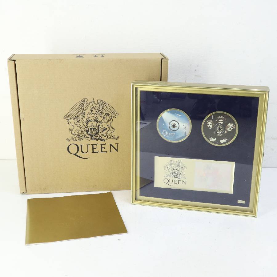 [Used] Queen Gold Disc CD with Serial Number, Framed Commemorative Plaque, Wall Hanging Display, Discography, Rare, Limited Edition, Collector's Item, Western Music, Rock Band, Memorabilia, Goods ◆179v18