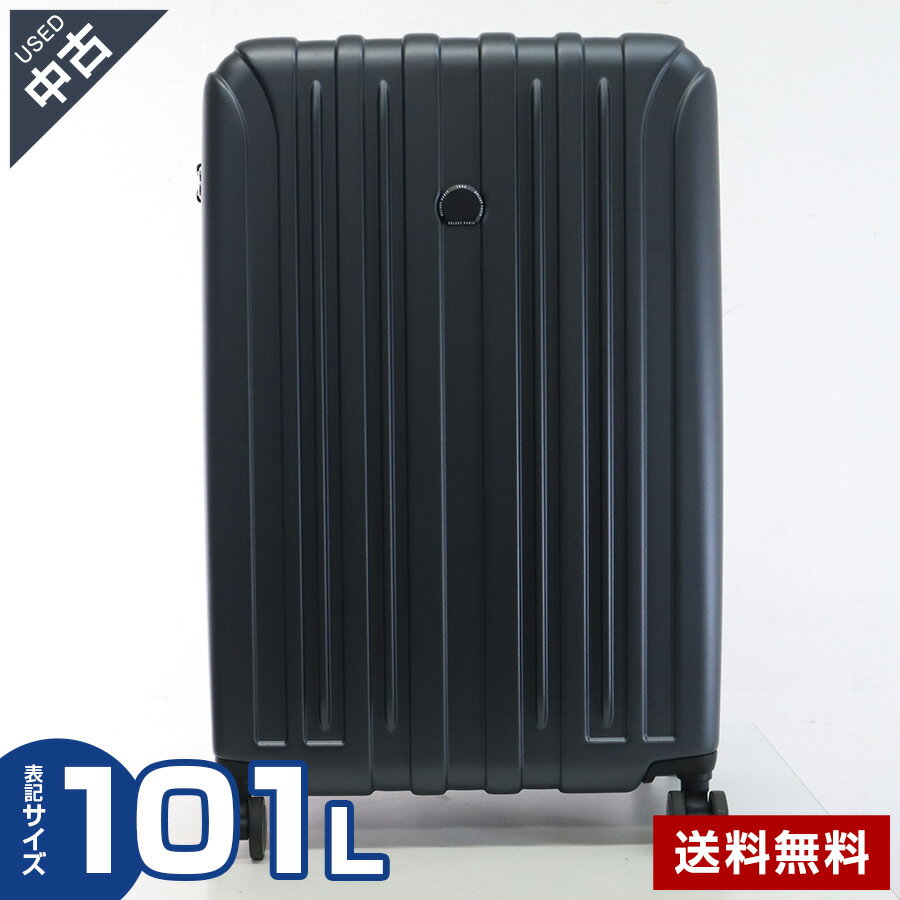 乐天商城 - 【中古】美品 DELSEY デルセー アクセレイト スーツケース Lサイズ 101L 4輪 TSAロック付き ブラック キャリーケース 大型 大容量 海外旅行 長期 留学 軽量 耐久性 丈夫 ★404h15