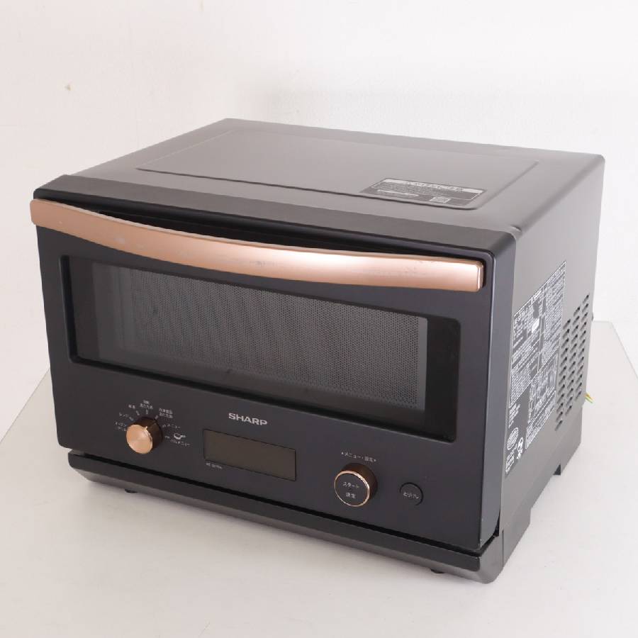 【中古】 SHARP オーブンレンジ RE-SD18A ブラック系 (庫内18L/フラット式) 縦開き...
