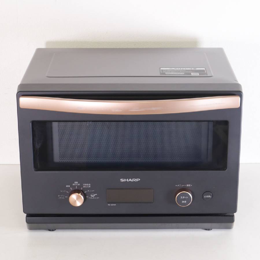 【中古】 SHARP オーブンレンジ RE-SD18A ブラック系 (庫内18L/フラット式) 縦開き...