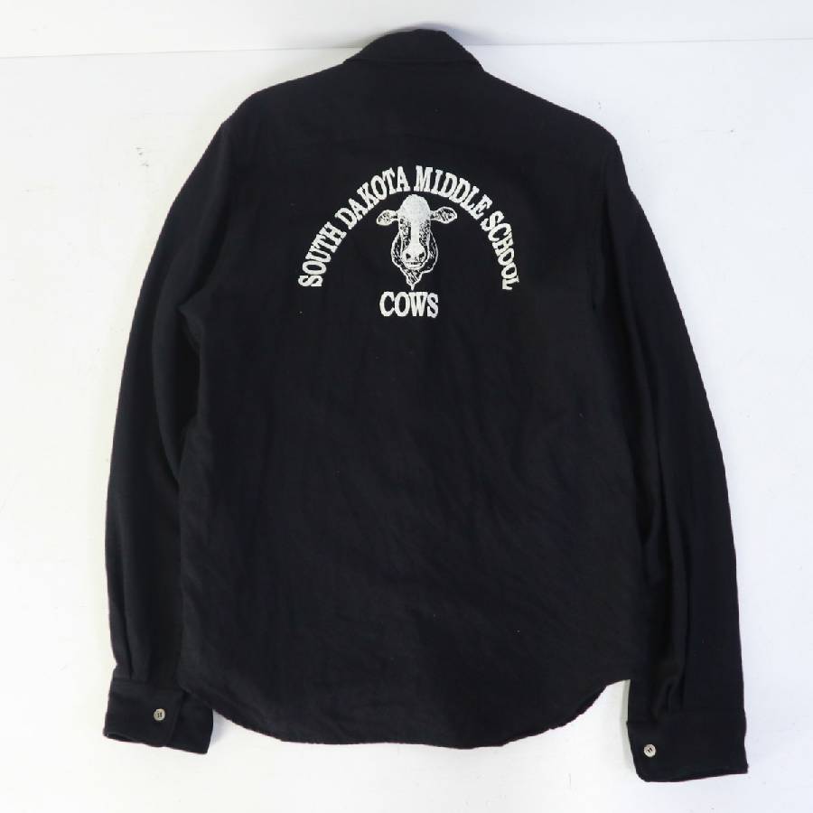 【中古】 ジュンヤワタナベ コムデギャルソン 2002AW バックプリント 長袖シャツ M ブラック JUNYA WATANABE COMME des GARCONS 02AW アーカイブ 2002年 秋冬 希少 レア ウール ビンテージ 古着 メンズ 黒 トップス カジュアルシャツ ◆506v22