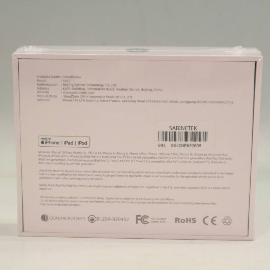 【アウトレット品】SabineTek SmartMike+ 超小型ワイヤレスマイク S610 ブラック B...