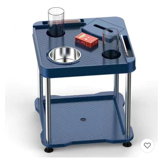 マージャン 雀卓 麻雀 サイドテーブル 2段 灰皿＆ドリンクホルダー付き 高さ48×幅37 マージャン 雀卓