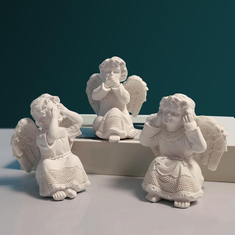 樂天商城 - 天使の彫像の装飾デスクトップの家の装飾7.5x7x8.5cm3個