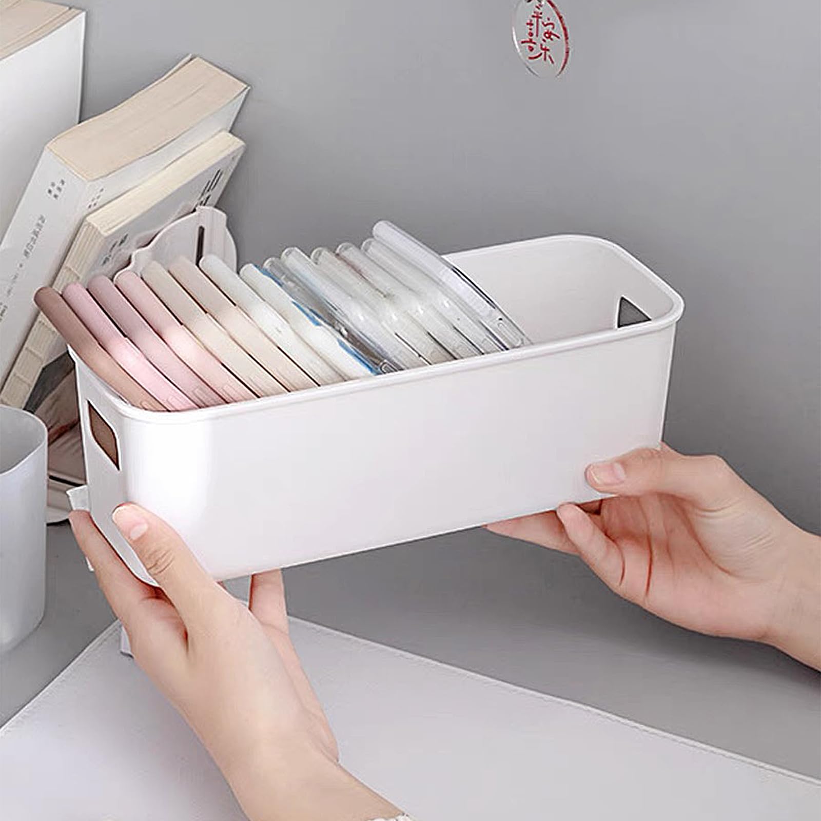 収納ボックス 小物入れケース ポリプロピレンケース 8個セット 白 収納バスケット ...