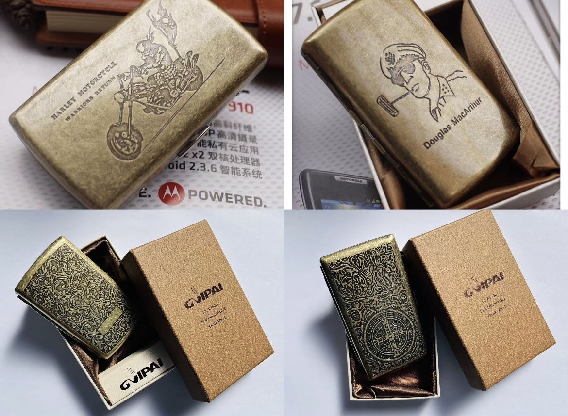 Guipai グイパイ シガレットケース 銅製 タバコケース 12本収納 準防水 おしゃれ かっこいい ギフト プレゼント