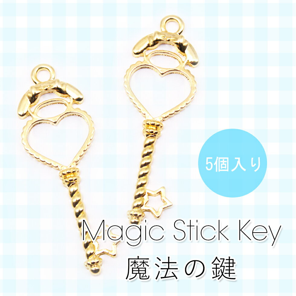 魔法の鍵 フレーム【メール便対応】カギ　マジックキー　空枠　ゴールド　5個入り