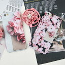 iPhone design case flower pink iPhone ケース 花柄 フラワー 花 ピンク ストラップ アイフォン8 7 6s 6 8プラス...